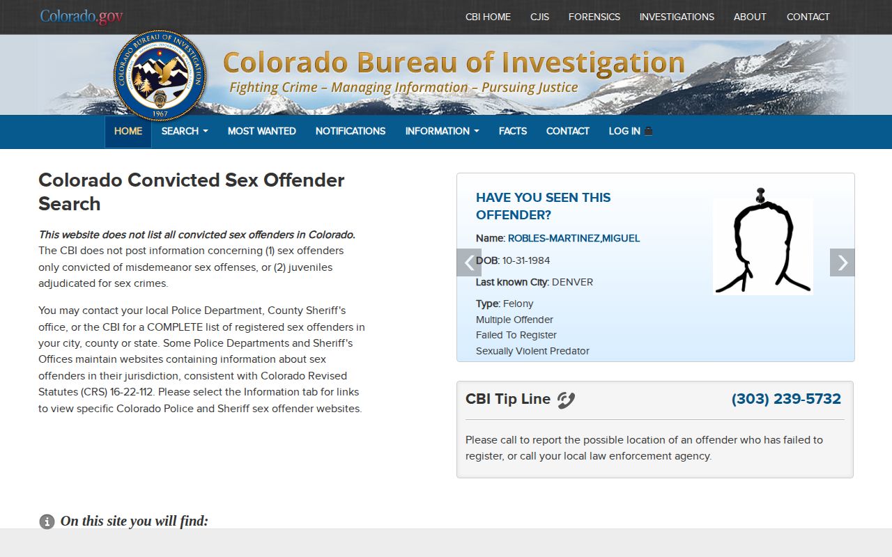 Colorado convicted sex offender search