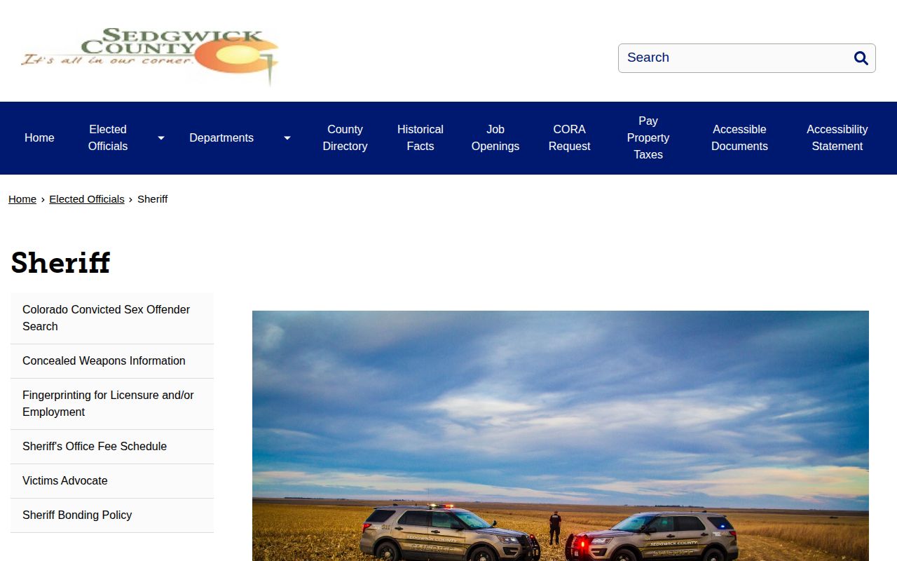 Sedgwick County released inmates sheriff page with local contact information